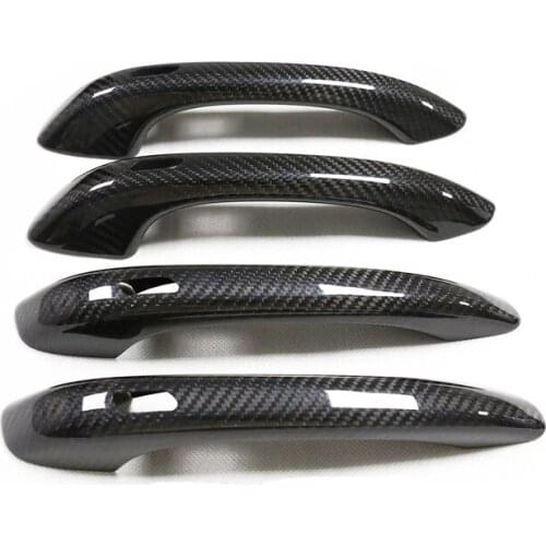Real Carbon Fiber Addon Door Handle Knob Cover Trim Fit For Porsche Macan 2015-2020