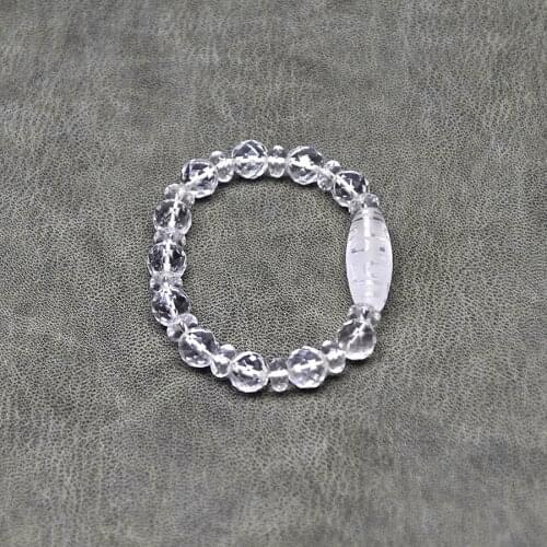 New Crystal Beads 10mm Faceted beads White crystal DZI beads string bracelet Womens Fine Jewelry Amulet Beads 9 eyes Dzi Ji