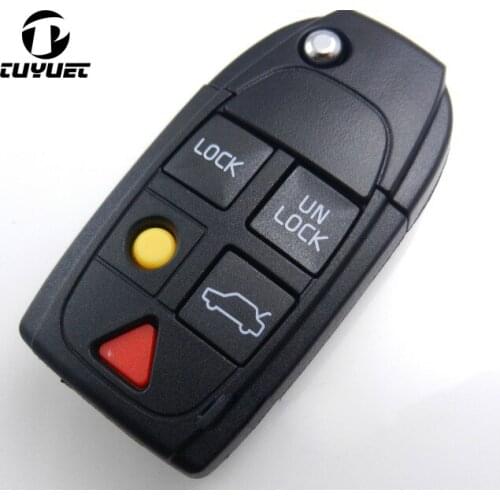 New 5 Buttons Remote Folding Flip Key Case Shell for Volvo C30 C70 S40 S80 V50 V70 Xc90 Xc70 Xc60