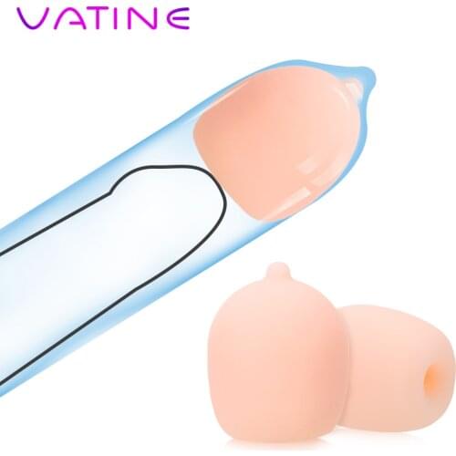 VATINE 1/2 Pieces For Penis Enlargement Penis Extender Beads Soft Head Attachment Ball Cock Ring Reusable Normal Condom