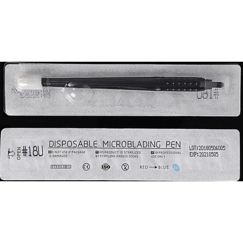 200pcs Disposable microblading pen 0.16mm 18U 3D Micro Blade Tools Permanent makeup machine pen Eyebrow tattoo Pen