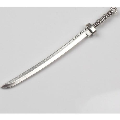 8pcs Charms 106*10mm samurai sword Pendants Tibetan Silver Plated Pendants Antique Jewelry Making DIY Handmade Craft