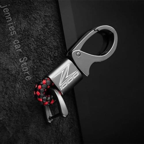 Custom logo hanging waist with metal leather cord keychain for KAWASAKI Z1000SX NINJA 1000 2011~2015 Z1000 2010-2019 Accessories