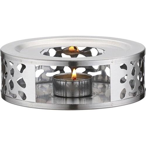 Portable Warmer Tea Holder Durable Stainless Steel Candle Warmer Tea Light Holder Trivets Coffee Warmer Teapot Heating Base 2021