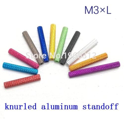 10pcs M3*10/15/20/25/30/35/40 colourful knurled aluminum standoff spacer Stud Fastener for RC Multirotors