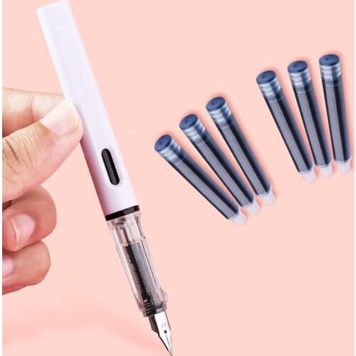 New Hot Large Capacity Practise Calligraphy Universal Black Blue Fountain Pen Ink Sac Erasable Student Writing Office Stationery