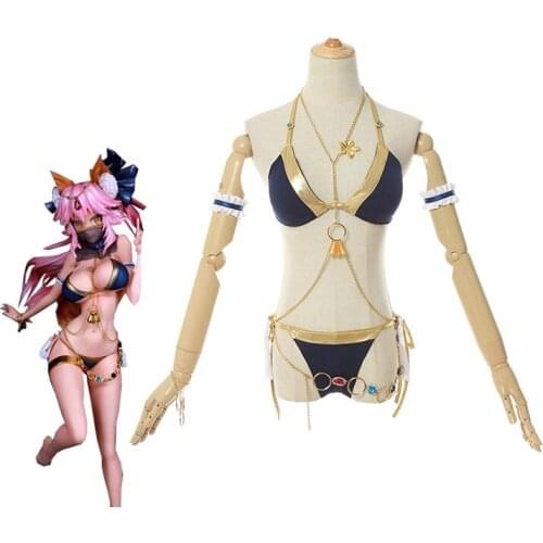 Sexy Bikini Swimwear Game FGO Fate Tamamo no Mae Cosplay Costume Fate Grand Order Bikini Swimsuit