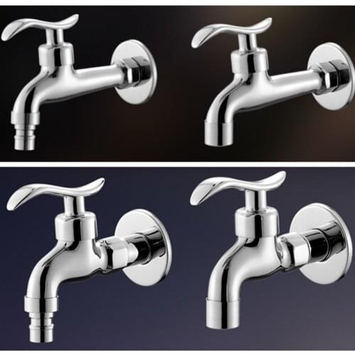 Washing Machine Faucets Chrome Brass Single Cold Wall Mounted Bathroom Bath Toilet Corner Faucet Outdoor Garden Mop Pool Taps