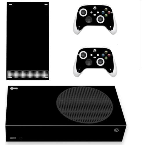 Pure Black Color Skin Sticker Decal Cover for Xbox Series S Console and 2 Controllers Xbox Series Slim Skin Sticker Vinyl