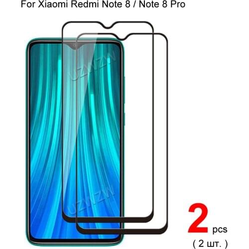 2pcs Full Cover Tempered Glass For Xiaomi Redmi Note 8 / Redmi Note 8 Pro Screen Protector Protective Glass