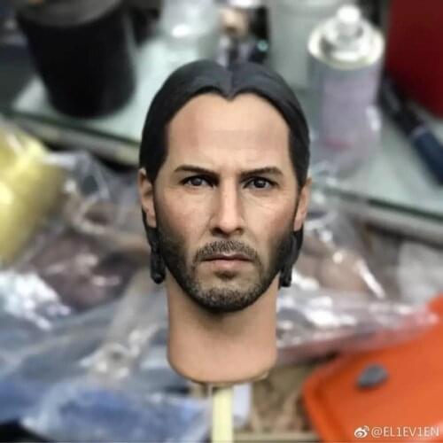 1/6 Scale Keanu Reeves Male Head Sculpt Toy The Killer John Wick Head for 12'' HT Body