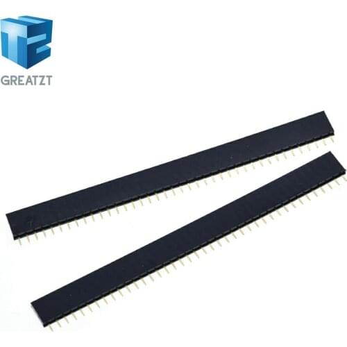 10PCS 2.54mm 40 Pin Stright Female Single Row Pin Header Strip PCB Connector