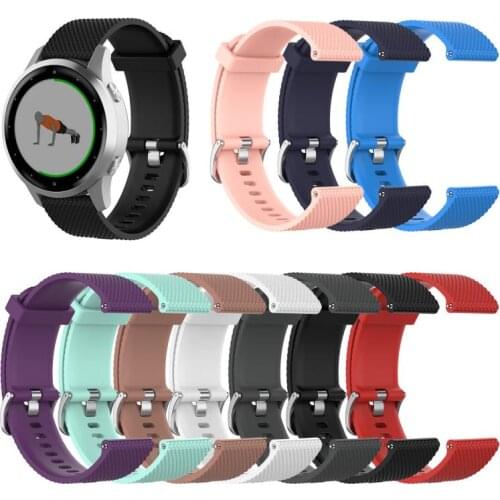 18MM 20mm Silicone Strap For Garmin Vivoactive 4S Smart Watch Strap Texture Sport Watch band Replacement Band Bracelet
