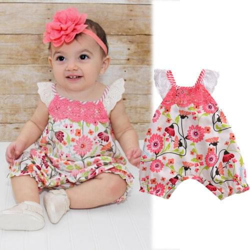 2020 NEW Infant Toddlers Girl Floral Romper Jumpsuit Summer Clothes Outfit Playsuit clothing for children