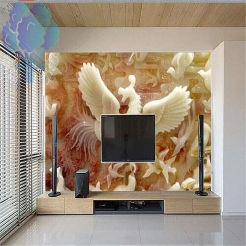 3D photo wallpaper 3D modern Chinese Jade mural living room bedroom sofa TV backdrop mural wallpaper