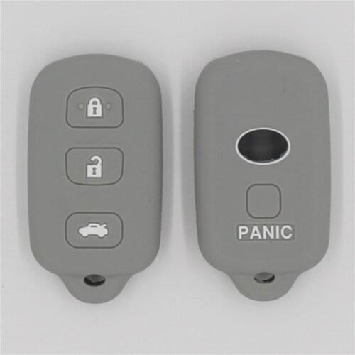 4PC silicone Rubber Car Key Cover Case Bag Holder Shell for Toyota Camry RAV4 Avalon auris 3 Buttons Smart Car key