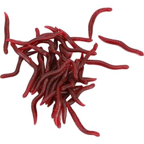 50 Piece 3.5cm Soft Lures Sets Silicone Swimbait Shad Grub Worm Plastic Lifelike Fake Earthworm Senko Bait Wacky Stick Fishing L