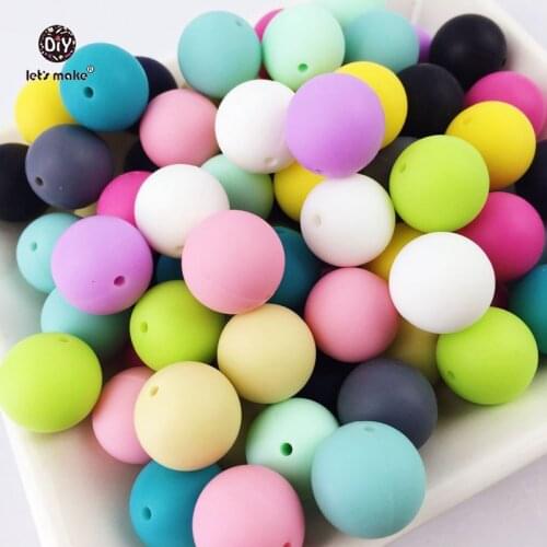 Lets Make 12mm Silicone Beads 500pcs Round Loose Teething Chew Jewelry Colorful Balls Sensory Kids Jewelry Necklace Chew Beads