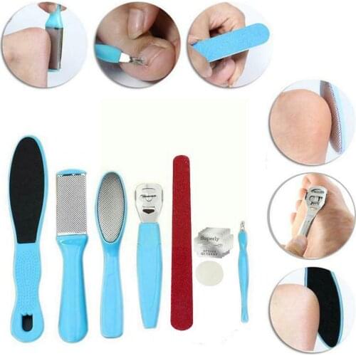 8pcs Manicure Foot Care File Set Dead Hard Skin Callus Tool Scraper Tools Rasp Feet Care Remover Pedicure Tool Kit F7L0