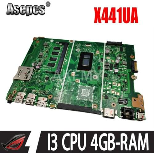 AKemy X441UA Laptop motherboard for ASUS X441U X441UV X441UF X441UAK F441U A441U original mainboard I3 CPU 4GB-RAM