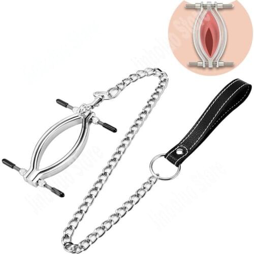 Chained Slave Clitoris Metal Nipple Clamps Women Sex Toys BDSM Restraint Fetish Bondage Set Torture Play Adult Games