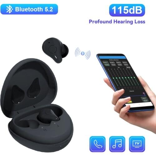 Bluetooth Hearing Aids Rechargeable CIC hearing aid 16 channel Phone APP Touch Control Program Fitting Deafness Sound Amplifier