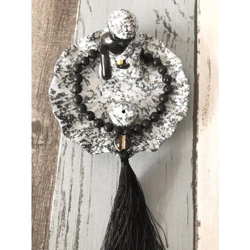 8MM Lava Stone Bracelet Hand Knotted Mala Mini Rosaries Bracelets healing beads Energy Prayer Bracelets Best Yoga Bracelet