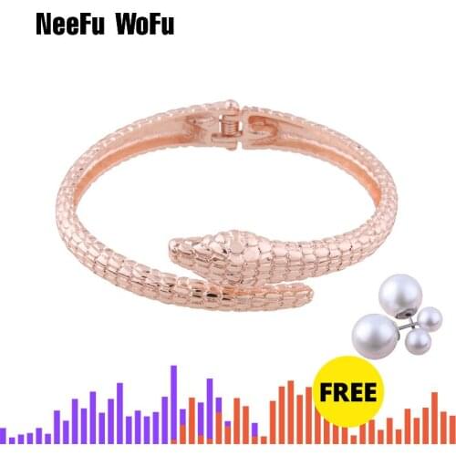 NeeFuWoFu print Bracelets snake Zinc alloy Bracelet Bangles Woman Open Spring buckle Gradient Manual for National Charm Jewelry