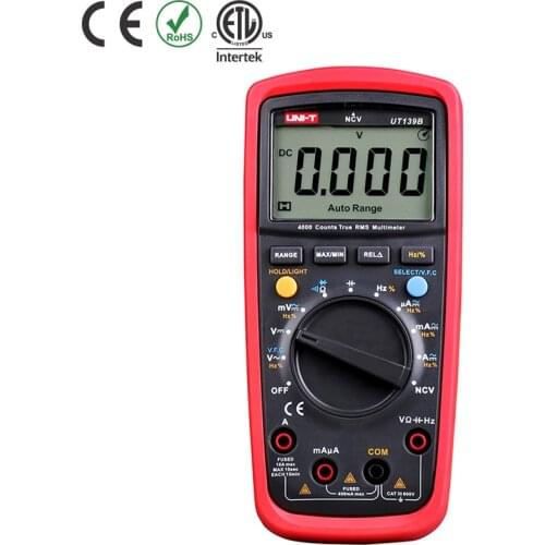 UNI-T UT139B UT-139B True RMS NCV 4000 Counts DMM Digital Multimeters w/ Capacitance & Frequency Test Multimetro LCR Meter free