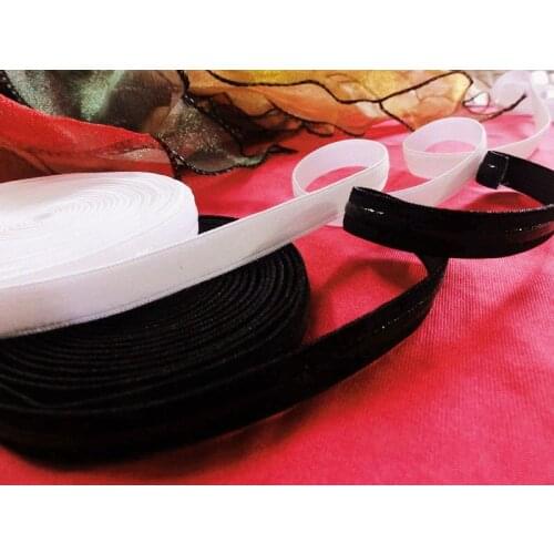 1cm black white/elastic webbing/non-slip silicone/for Strapless dresses/Wedding dress/socks garment accessories free shipping