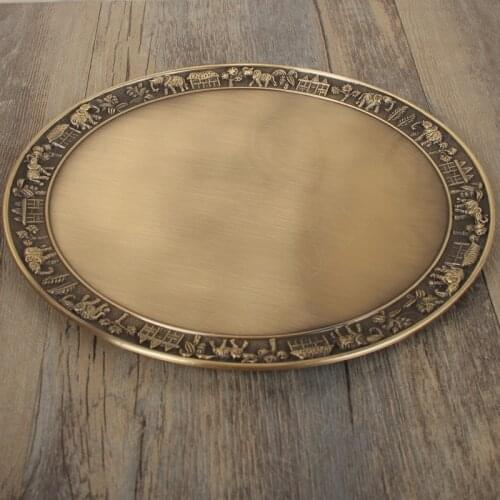 European Metal Storage Trays Relief Feature Nationality Snack Plate Living Room Desktop Tableware Organizer Home Decoration