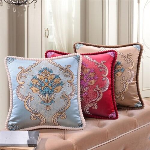 Hap-deer European Luxury Flower cushion Bed Decorative Throw Pillow Cushions Home Sofa Embroidery Pillows Chair High-density