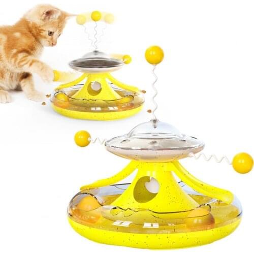 ABS Scratch Resistance Adds Fun Toys Cats Toy Rotating Interaction ABS Pet Kitten Turntable Toy for Pet Mold Accessories