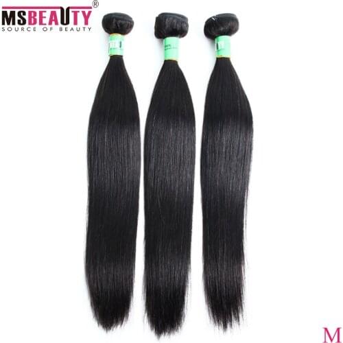 Indian Hair Straight Hair Bundles Human Hair Weave Extensions Natural Black 1/3/4 Bundles 100% Remy Human Hair Middle Ratio