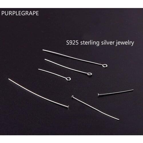 10pcs Sterling Silver S925 9-pin T-needle Curved Needle Earrings DIY Jewelry Accessories Hand Made Material Bracelet Beaded Flat