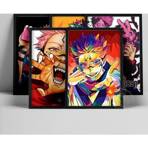 Jujutsu Kaisen Prints, Japan Anime Character Wall Art, Cartoon Comic Wall Decor, Japanese Manga Wall Picture, Kids Room Decor