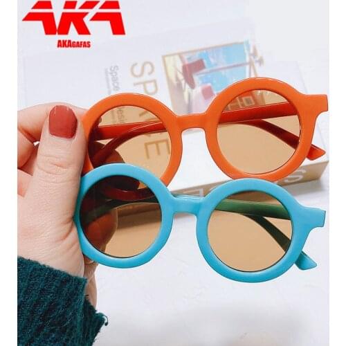 AKAgafas Girls Round Sunglasses for Children Sunglasses for Kid Cute Personality Baby Anti-UV SunGlasses for Girls Boy Wholesale