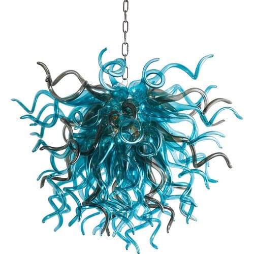 2021 New Design Chandeliers LED Lights Restaurant Table Lamp Blue Shade Blown Glass Chandelier Lamps Home Indoor Lighting