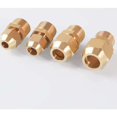 Copper flared pipe fittings 1/8" 1/4" 3/8" 1/2" Male thread 6mm 8mm 10mm 12mm Tube Air conditioning refrigeration pipe fittings