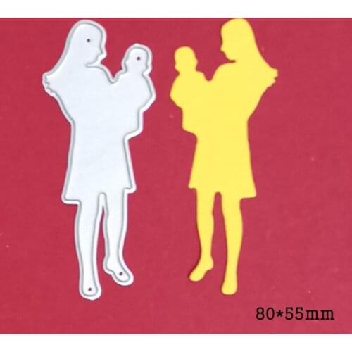 Metal Cutting Dies Mother Carry Baby 2021 new Craft Knife Blade Punch Die Stencil For Diy Scrapbook Paper Cards Embossing Die