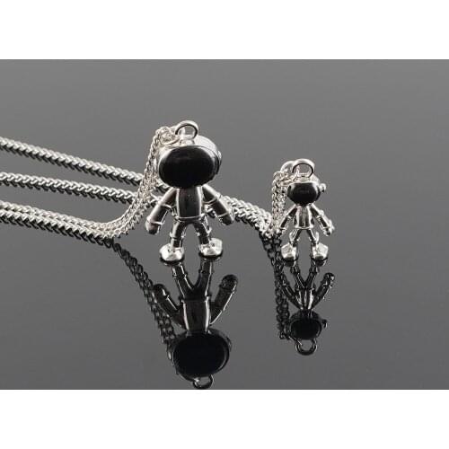 Men Women Creativity Space Astronaut Robot Bubble Dog Pendant Necklace Hip-Hop Street Pop Personality Punk Jewelry Hot Selling