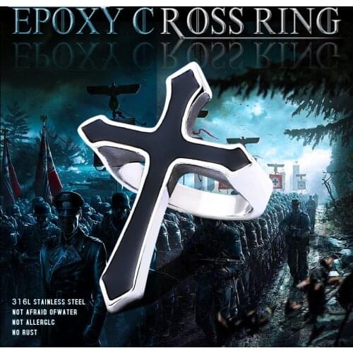 BEIER Fashion Vintage Cross Ring 316l steel man finger Trendy Gothic jewelry for man new arrival dropship BR8-691