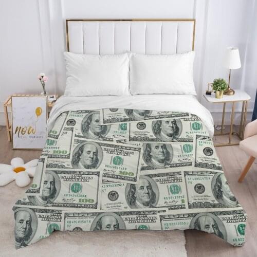Duvet cover Quilt/Blanket/Comfortable Case Luxury Bedding 140x200 150x200 240x220 240x260 for Home 3D Print dollar green