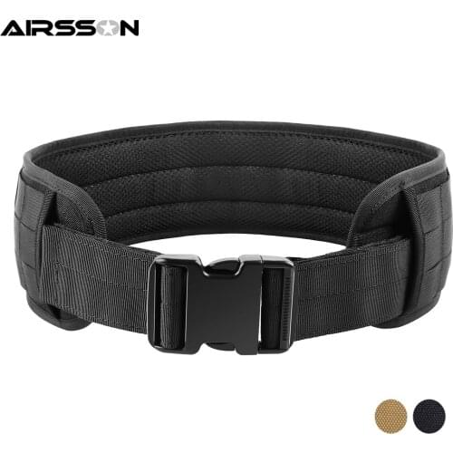 MOLLE Tactical Waist Belt Adjustable Men Army Training Waistband Support Airsoft Hunting Military Soft Padded Girdle Waist Belts