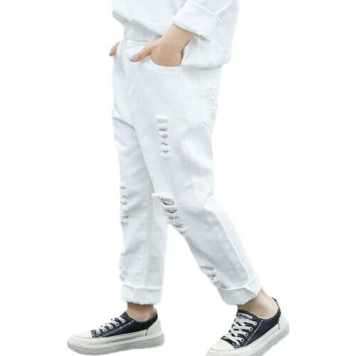 Girls Ripped Jeans 2021 Newest Kids Jeans Girls Spring Autumn Kid Jeans Casual Style Childrens Clothing 6 8 10 12 14