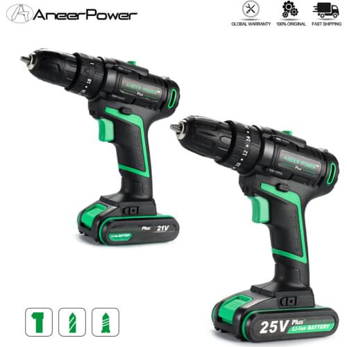 25V 21V Wireless Hand Electric Drill Impact Cordless Lithium Battery Screwdriver For Decorating House Drilling Screws Power Tool