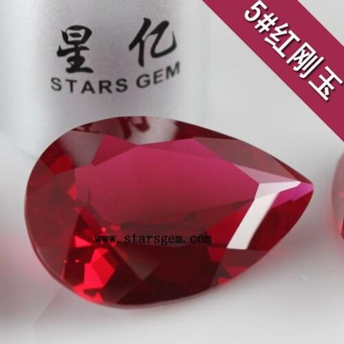 Starszuan Synthetic 5# Pretty Pear Cut Synthetic Corundum 9*11mm Corundum beads for Ring Setting Jewelry marikng