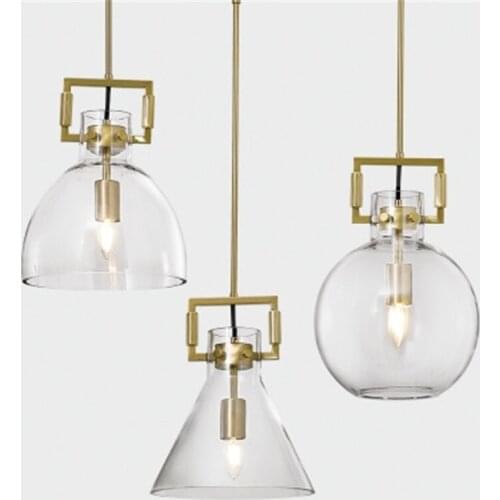 Nordic Modern Simple Style Glass Light Bedroom Lamp Dining Room Chandelier Free Shipping