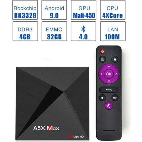 Set-top box Android 9.0 network player A5XMax TV BOX RK3328 TV set-top box tv box