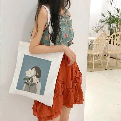 Fun Art Canvas Large Capacity Tote Bag Pattern Shopping Travel Shopper Bags Fashion New Harajuku Female Ulzzang Shoulder Bags